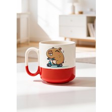 BB Design Kapibara Scooter Tasarımlı Seramik Baskılı Pro Kupa Bardak 330ML