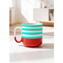 BB Design Turkuaz Desen Tasarımlı Seramik Baskılı Pro Kupa Bardak 330ML