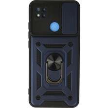 İlkyaz Fashion  Xiaomi Redmi 9c Kılıf Pars Lens Yüzüklü Silikon - Lacivert