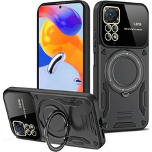 İlkyaz Fashion  Xiaomi Redmi Note 12 Pro 4g Kılıf Joy Lens Standlı Kapak - Siyah