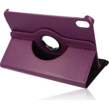 İlkyaz Fashion  iPad Mini 6 Kılıf 360 Tablet Deri Kılıf - Mürdüm