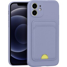 İlkyaz Fashion  iPhone 11 Kılıf Kelvin Kartvizitli Silikon - Lila