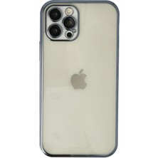 İlkyaz Fashion  iPhone 12 Pro Kılıf Razer Lensli Silikon - Lacivert