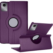 İlkyaz Fashion  Lenovo Tab M11 TB330FU 360 Tablet Deri Kılıf - Mürdüm