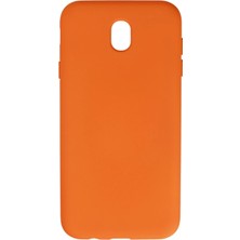 İlkyaz Fashion  Samsung Galaxy J7 Pro / J730 Kılıf Nano Içi Kadife Silikon - Turuncu