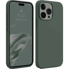 İlkyaz Fashion  iPhone 15 Pro Kılıf First Silikon - Koyu Yeşil