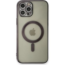 İlkyaz Fashion  iPhone 12 Pro Kılıf Magneticsafe Lazer Silikon - Siyah