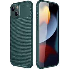 İlkyaz Fashion  iPhone 14 Kılıf Auto Focus Karbon Kapak - Koyu Yeşil