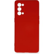 İlkyaz Fashion  Oppo Reno 5 Pro Kılıf Nano Içi Kadife Silikon - Kırmızı