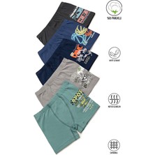 Özkan Underwear Özkan 31802 5'li Paket Erkek Çocuk Pamuklu Karışık Renkli Desenli Yumuşak Rahat Şort Boxer