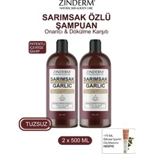 Zinderm Trichogen Complex Güçlendirici Sarımsak Özlü Tuzsuz Şampuan | Dökülme Karşıtı & Onarıcı (2 Adet x 500 Ml)