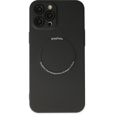 İlkyaz Fashion  iPhone 12 Pro Kılıf Jack Magneticsafe Lens Silikon - Siyah