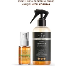 Yoon 2'li Vegan Saç Spreyi ve Saç Serumu - 7 Doğal Aktif - Keratin ve Kolajen İçerikli - Saç Derisi ve Uçları İçin Bakım Seti