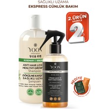 Yoon 2'li Vegan Saç Spreyi - Biberiye Şampuanı - 7 Doğal Aktif - Keratin ve Kolajen İçeren - Saç Bakım Seti