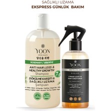 Yoon 2'li Vegan Saç Spreyi - Biberiye Şampuanı - 7 Doğal Aktif - Keratin ve Kolajen İçeren - Saç Bakım Seti