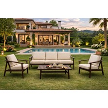 Duru Masif Kestane Ağacı Bahçe Balkon Koltuk Takımı 3+1+1+Sehpa