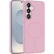İlkyaz Fashion  Samsung Galaxy S25 Broş Magsafe Kapak - Pembe