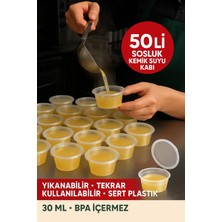 Toyfest 30 ml Kendinden Kapaklı Şeffaf Sosluk – Sızdırmaz, Sıcağa Dayanıklı, Tekrar Kullanılabilir 50’li Set