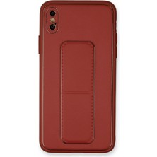 İlkyaz Fashion  iPhone Xs Max Kılıf Coco Deri Standlı Kapak - Fuşya