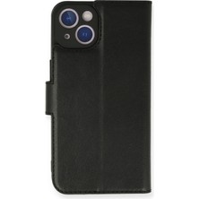 İlkyaz Fashion  iPhone 14 Kılıf Trend S Plus Kapaklı Kılıf - Siyah