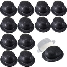 Siyah Renk Simli Melon Yuvarlak Parti Şapkası 12 Adet