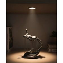 Pileli Store 3D El Insan Figürü Gri Soyut Modern Dekoratif Biblo