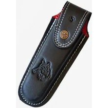 İlkyaz Fashion Kurt Figürlü Hakiki Deri Çakı Kılıfı No:2, 12 x 4 cm - Kemerlikli