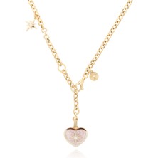 Cetaş Jewelry 14 Ayar Altın Pembe Sedef Çift Taraflı Tasarım Kolye