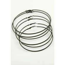 Starseven Ezme Çizgili Metal Halka Küpe 6 Adet