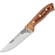 İlkyaz Fashion Pirge 32101 Elite Kurban, Kasap Bıçağı 14,5 cm - Kahverengi Perçinli Kompozit Sap