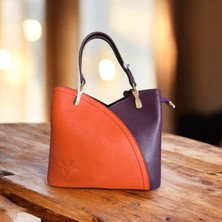 Valvic Hakiki Dana Derisi Klasik 3 Bölmeli Kadın Çantası