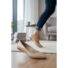 Enoch Kadın Nude Rugan Sivri Burun Zarif Klasik Babet