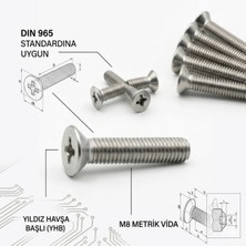 Cıvata Deposu Dın 965 M8X45 Yhb Metrik Vida 100 Adet