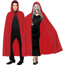 İlkyaz Fashion Kırmızı Renk Kapşonlu Pelerin 120 cm