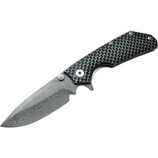 İlkyaz Fashion Damascus Dms 2 16 Gri Kamp Çakı 21CM- Yarı Otomatik, Kemerlikli, Metal Sap