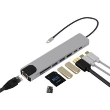İlkyaz Fashion Çok Fonksiyonlu Type C Hub USB HDMI Ethernet Kart Okuyucu