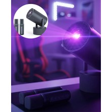 Pileli Store Siyah Android Sistemli Kareoke Projeksiyon 180° Döner Başlıklı