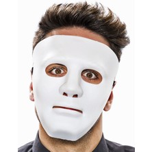 İlkyaz Fashion Beyaz Renk Hip Hop Anonim Jabbawockeez Dans Maskesi 18X19 cm