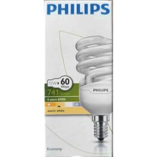 Philips 12 Watt E14 Ince Duy Sarı Işık Enerji Tasarruflu Spiralli Ampül