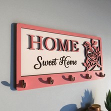 Vera Atölye Kuş Figürlü Anahtarlık Askısı – 30 cm x 15 cm Dekoratif Ahşap Anahtar Askısı