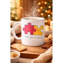 Twin Store I Love You To Pieces Baskılı Porselen Kupa Model 14 - Sevgiliye Arkadaşa Özel Tasarım Kahve Kupası