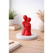 Aksesuar Kuşu Sarılan Çift Dekoratif Biblo Sevgili Hediyelik Vernikli