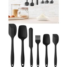 Sihirlicin Çok Amaçlı Yanmaz Yapışmaz Mutfak Pasta Silikon Yumurta Fırçası Kaşık Bıçak Spatula Seti 6\'lı
