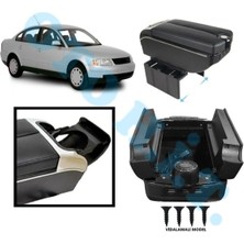 Oto h.i.t. Volkswagen Passat B5 Uyumlu Kol Dayama Kolçak Usb'li Bardaklıklı Çift Açılır Siyah Deri 1.sınıf