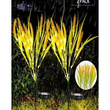 Gaman 2'li Set Dekoratif Dış Mekan Süsü Güneş Enerjili LED Işıklı Solar Buğday Başağı Bahçe Balkon Ledi LC-106