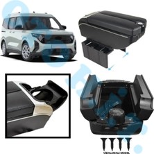 Oto h.i.t. Ford Courıer Mk2 Uyumlu Kol Dayama Kolçak Usb'li Bardaklıklı Çift Açılır Siyah Deri 1.sınıf Kalit