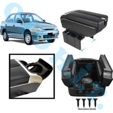Oto h.i.t. Hyundai Accent Yumurta Kasa Uyumlu Kol Dayama Kolçak Usb'li Bardaklıklı Çift Açılır Siyah Deri