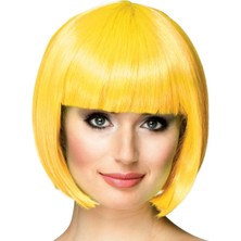 İlkyaz Fashion Sarı Renk Parti Peruğu Kısa Küt Saç