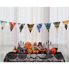 İlkyaz Fashion Cadılar Bayramı Halloween Flama Bayrak Banner Süs 8 Li 3 Metre