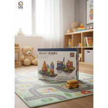 Farbu Oyuncak Şehir ve Trafik Temalı Manyetik 3 Boyutlu Mıknatıslı Yapı Oyun Seti 50 Parça